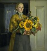 Michael Ancher Pigen med solsikkerne Spain oil painting artist
